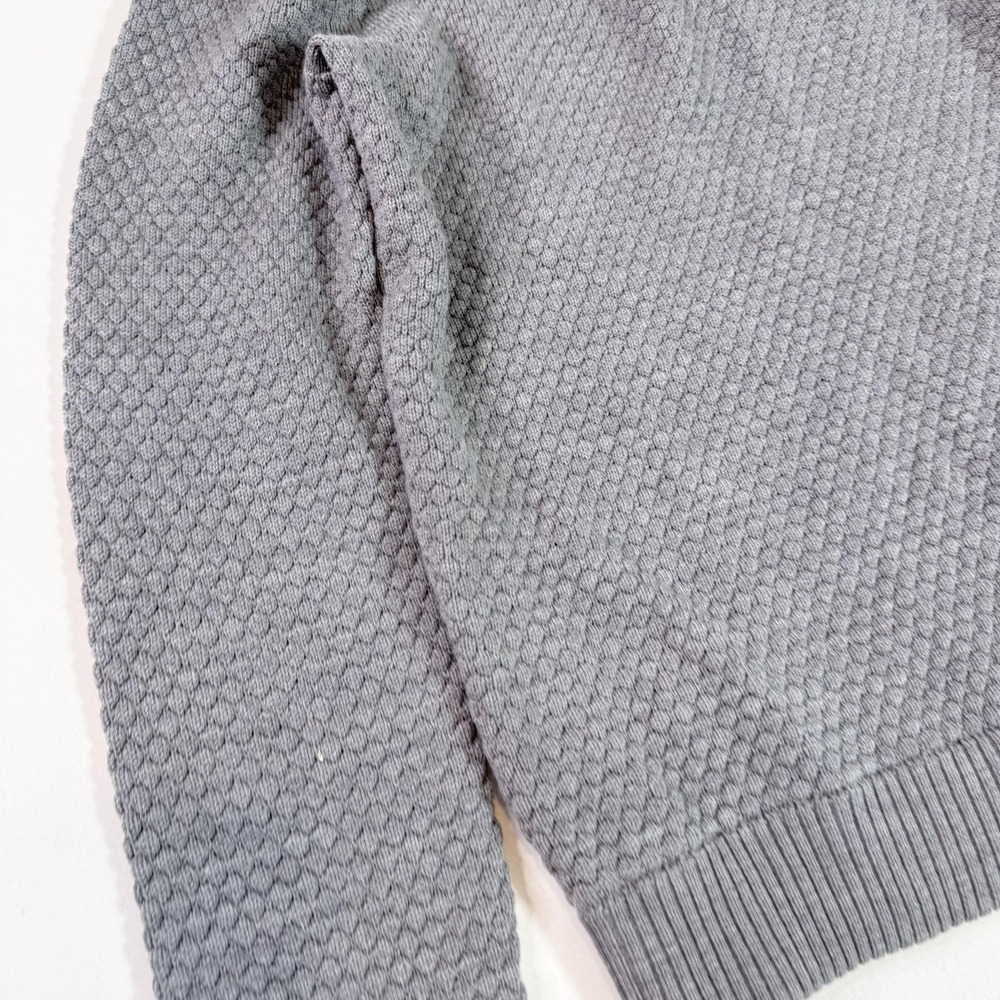 Armani Exchange Sweater Mens Large‎ Gray Merino Wool Shawl Collar Pullover Knit - Picture 8 of 9